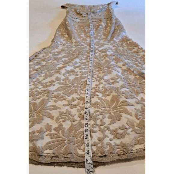 Tadashi Shoji Dress 8 Textured Lace Mermaid Gown Floral Regency 3K1168L Beige MB - Picture 8 of 10